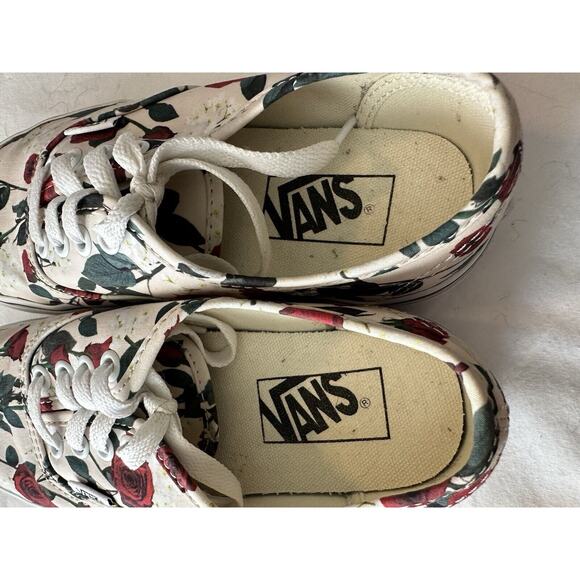 VANS Authentic shoes women Sz 5.5/ Mens 4 Roses Flower FLoral Skate - Picture 6 of 16